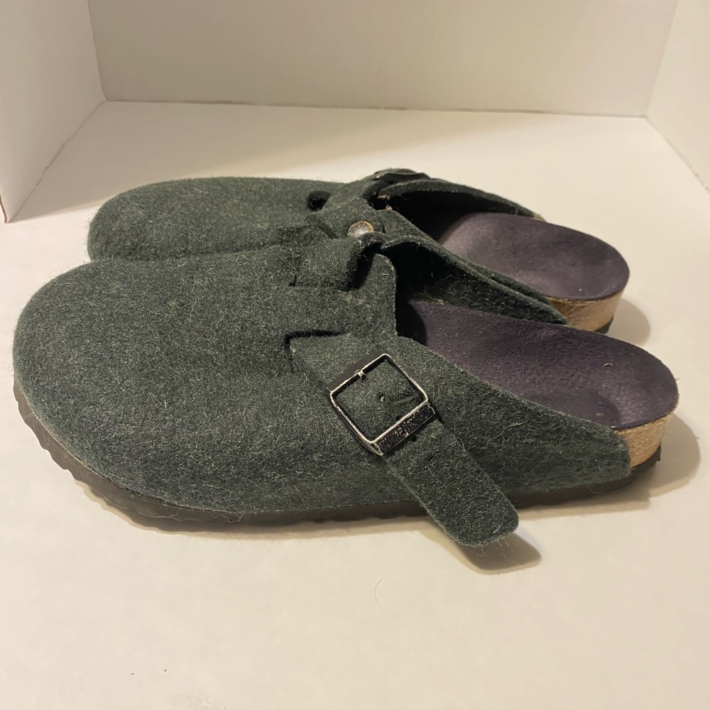 Birkenstock Boston Green Wool